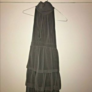 Zara Mini Dress With Ruffles in Light Gray (XS)